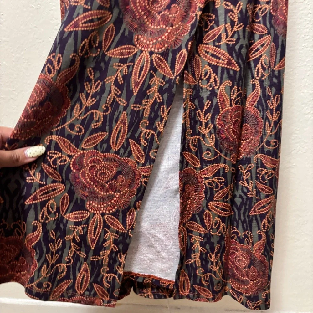 Soft Surroundings Alcott Black Rust Floral Maxi Dress 3/4 Sleeve Size Small - Picture 11 of 12